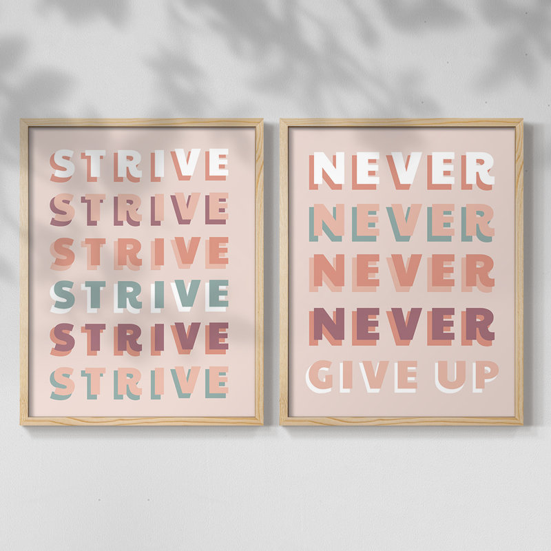 Strive - reproduction encadrée de qualité supérieure - prête à être accrochée - aucun clou requis - aucun clou requis