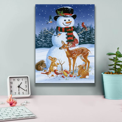 Snowman With Friends' by William Vanderdasson, Canvas Wall Art