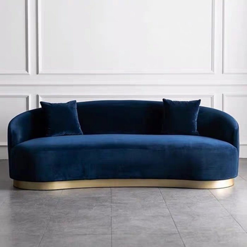 Simple Dark Blue Sofa Upholstered 82.6'' Sofa