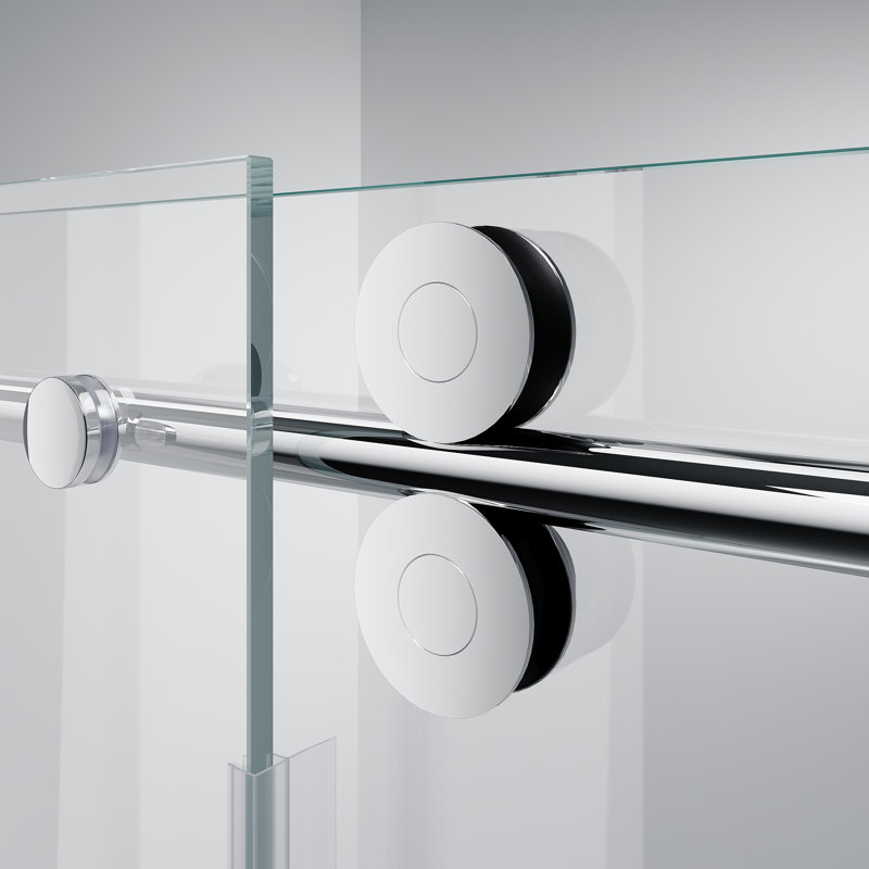 61" - 65" W x 76" H Single Sliding Frameless Shower Door, Chrome