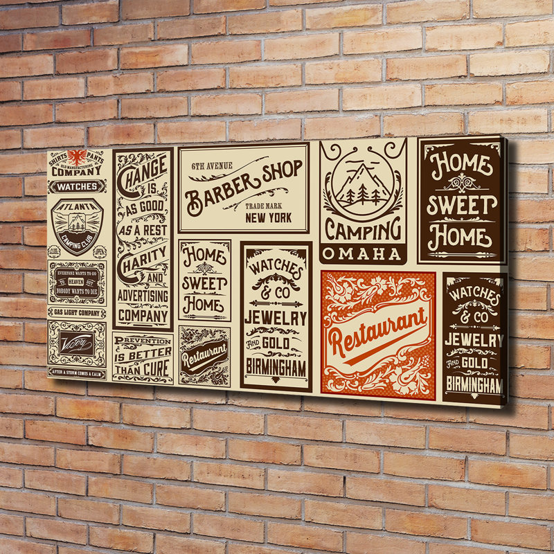 Ads And Labels - Wrapped Canvas Print