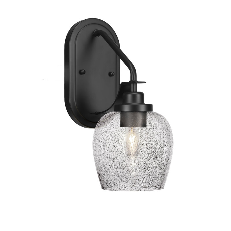 Applique murale Alirra avec verre de 5,75 po, Grainé, Nickel brossé, Forme de cloche