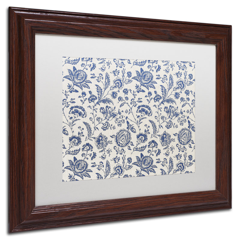 Jadaya «Toile Fabrics IX», impression encadrée, H 11 po x l 14 po x P 0,5 po, Blanc, Toile avec cadre brun