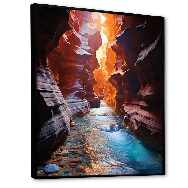 Canyon Rainbow Spectrum I - imprimé, H 32 po x l 24 po x P 1 po, Cadre flottant noir