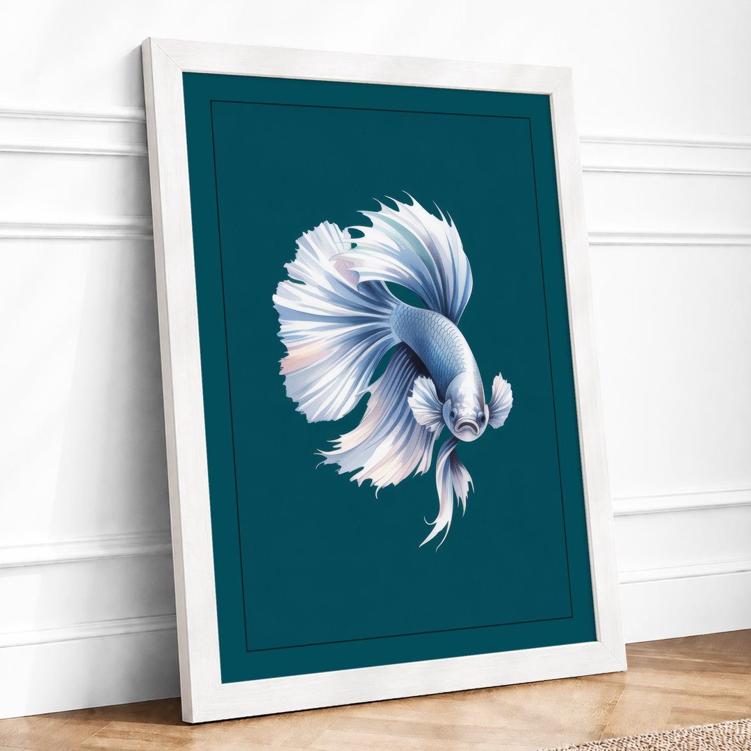 Betta in Blue Modern Framed Art Print