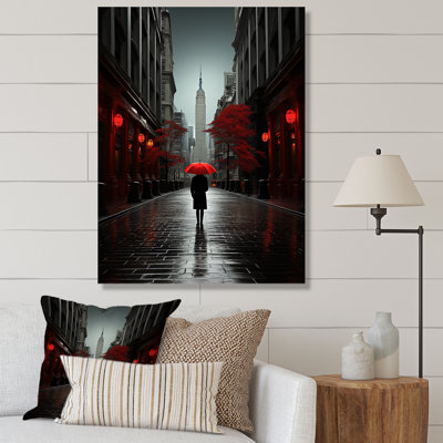 Lashari " Monochrome Red And Gray New York City Rhythm I "