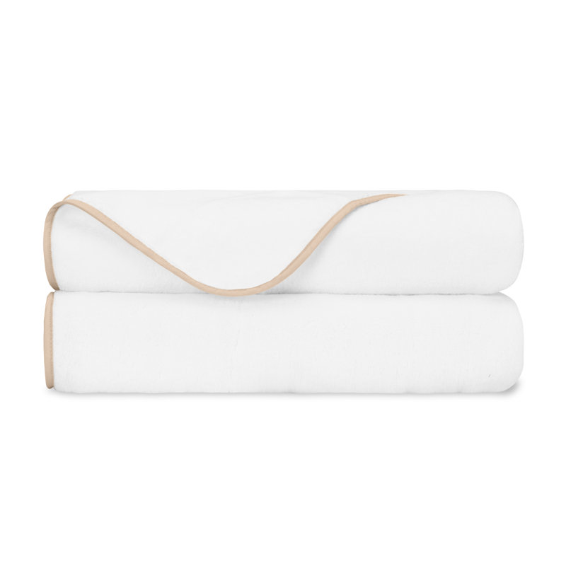 Bodrum 2-pc Bath Towel Set, White/Blush