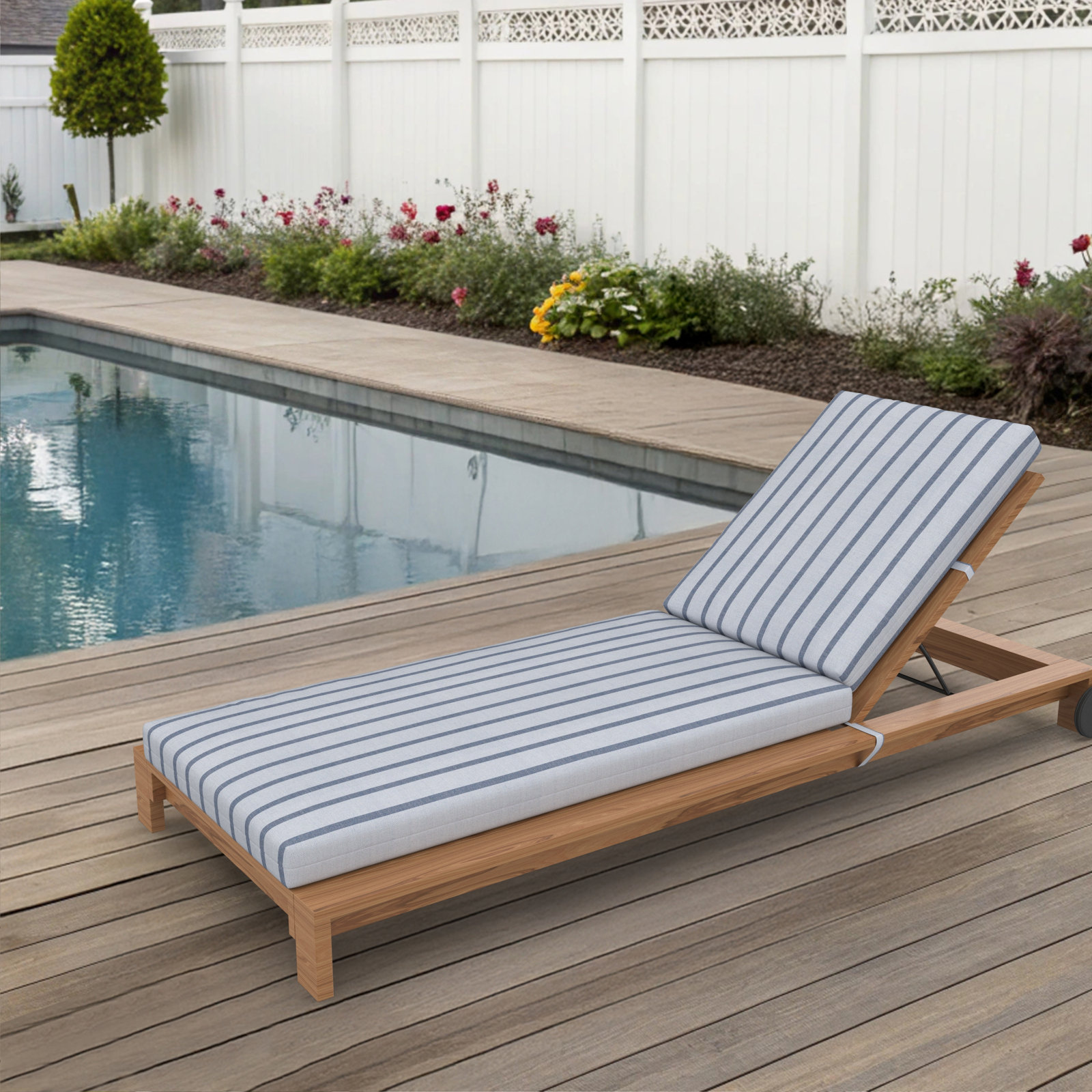 Amala 25" Sunbrella® Seat and Back Cushion, 24.5W x 76.5D, Unwind Sky