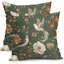 Ensemble de 2 housses de coussins décoratifs d'extérieur à motif de fleurs et d'oiseaux chinois rétro et rustiques-112132367