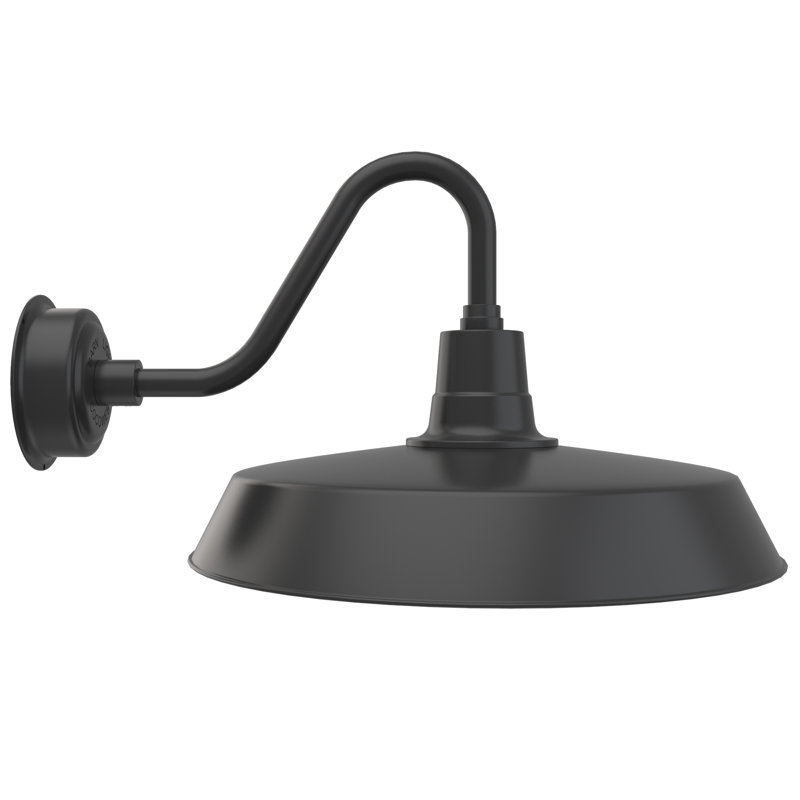 Luminaire de grange d'extérieur à DEL Haleigh, H 15 po x l 22 po x p 27 po, Noir mat