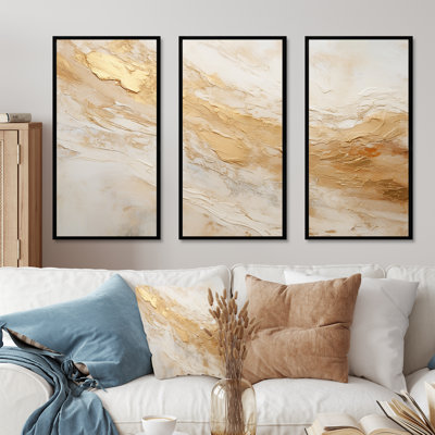 «Gold White Marble Geode Magic», ensemble d'impression d'art mural en marbre