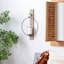 Brown Wood Geometric Pillar Indoor Outdoor Wall Sconce with Wood Back Mount, 16" x 6" x 28"-496650736