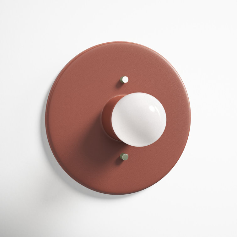 Single Light Ceramic Dimmable Flush Mounted Sconce