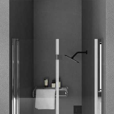 32 In. W X 72 In. H Bifold Framed Shower Door In Chrome Finish
