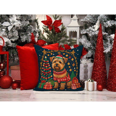 1138_Norfolk Terrier Christmas Fabric Decorative Pillow