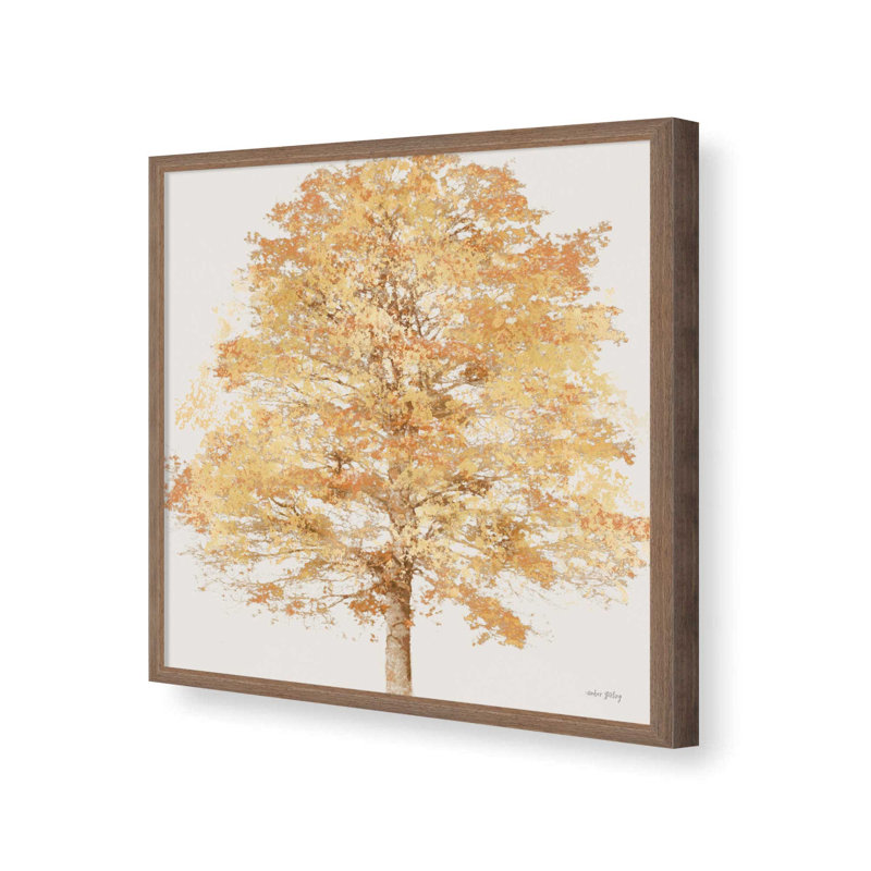 « Feuillage doré » par Amber Sterling – Reproduction d'art, L 30 po x H 30 po, Brun, Impression encadrée