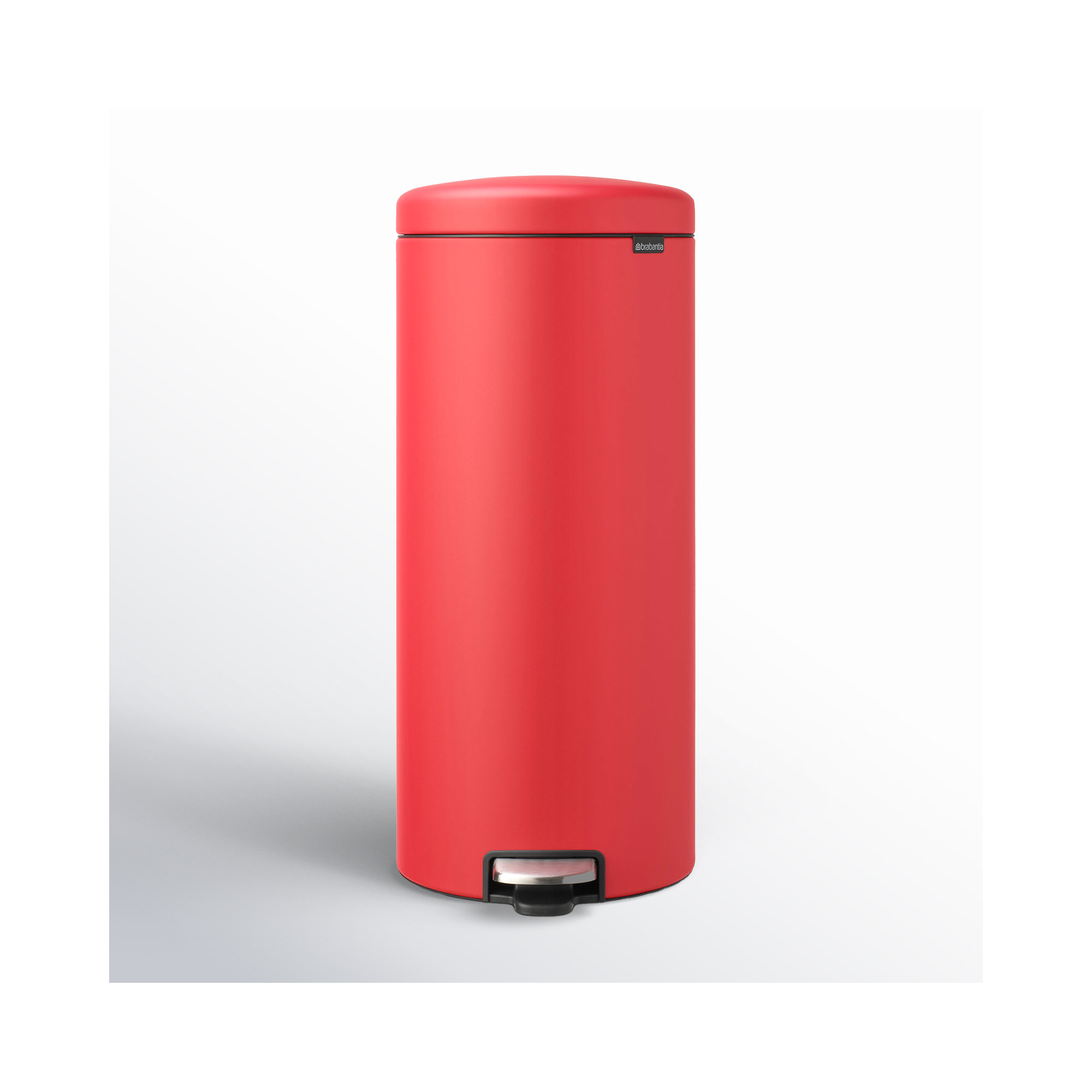 Brabantia NewIcon Step On Trash Can, 8 Gallon (30 Liter), Mineral Loving Red