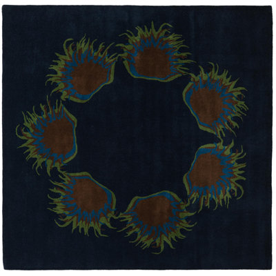 Tapis carré bleu marine Otto