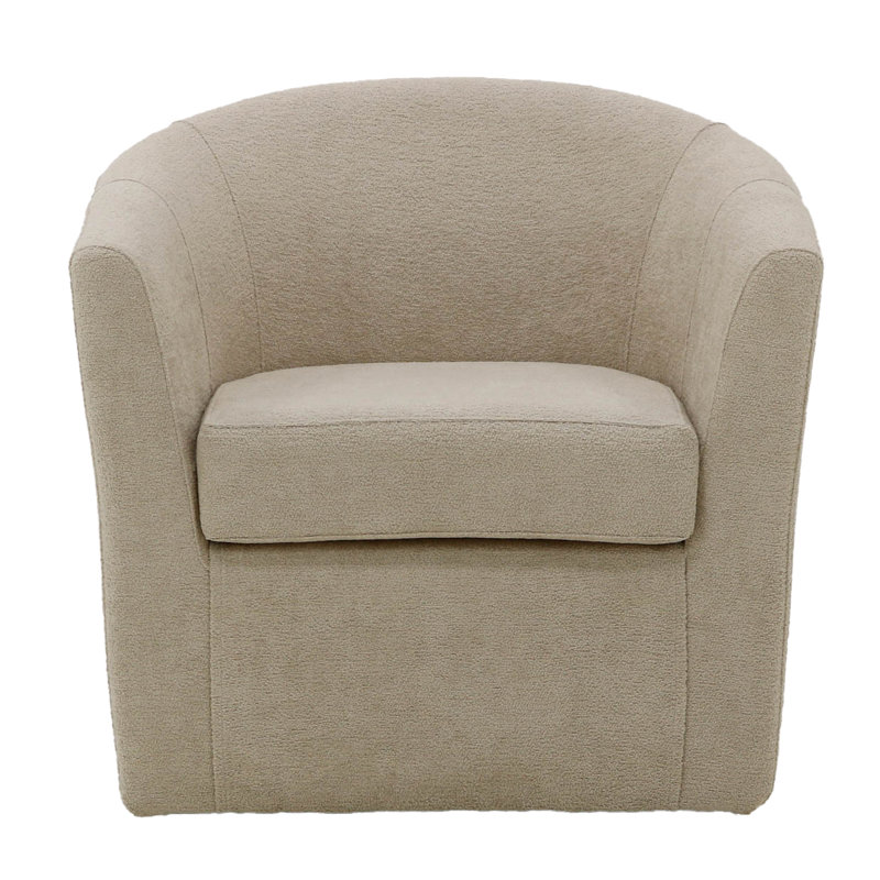 Fauteuil demi-tonneau pivotant 31 po Hansell, Cream Polyester Blend