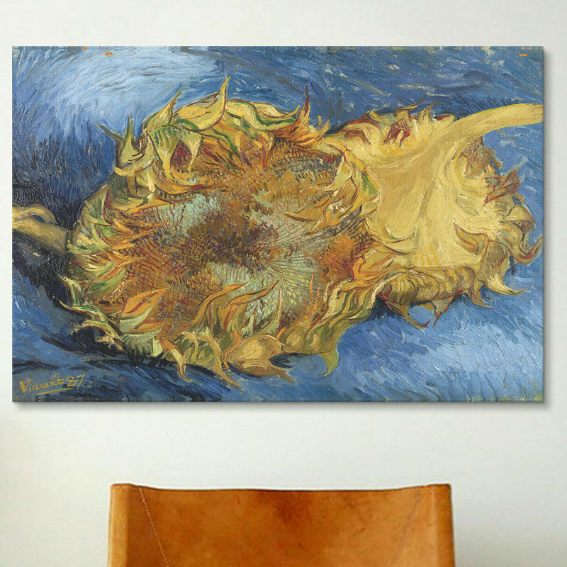 Tournesols, 1887, impression sur toile, H 12 po x l 18 po x P 1,5 po, Toile tendue, Pas de tapis