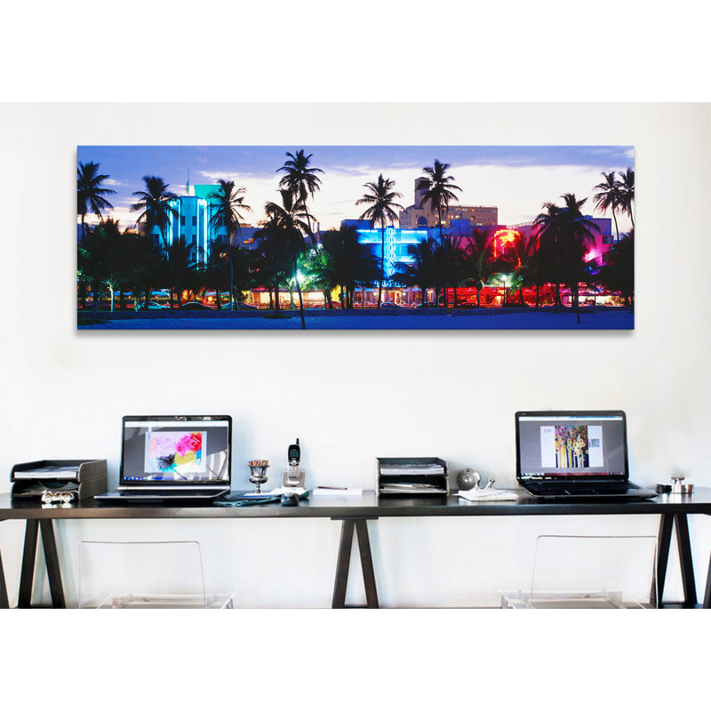 Panoramic South Beach Miami Beach Florida USA - reproduction de photo sur toile tendue, H 20 po x l 60 po x P 1,5 po