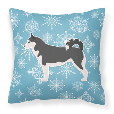 Coussin intérieur/extérieur en flocons d’hiver
