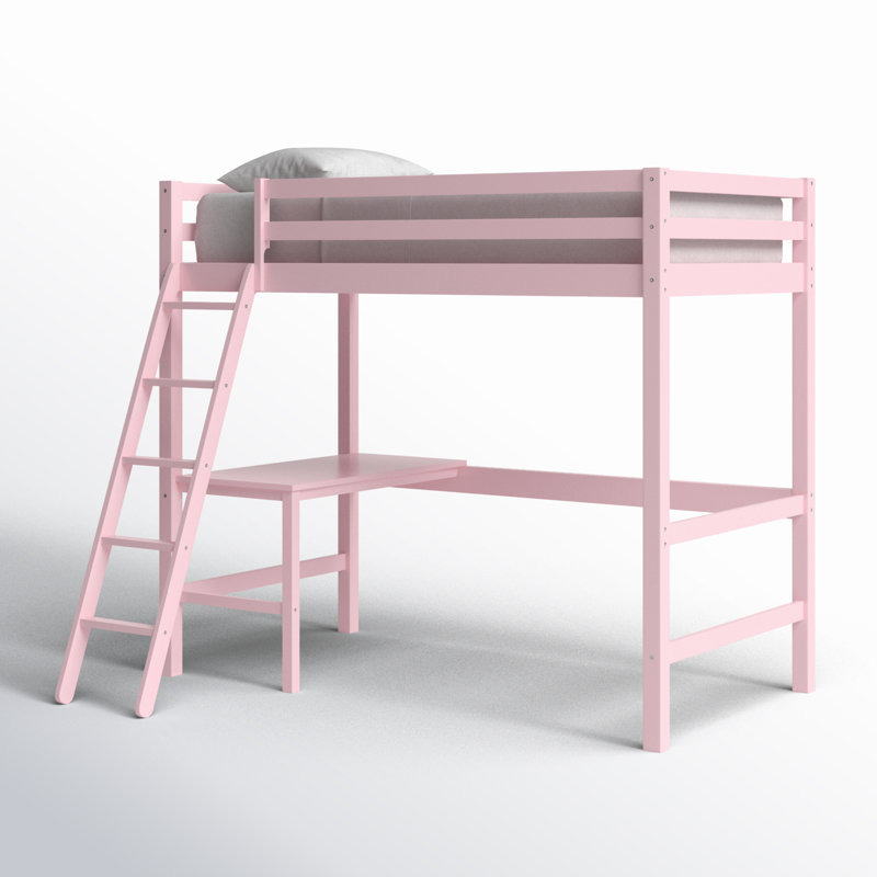 Harold Kids Twin Loft Bed, Pink