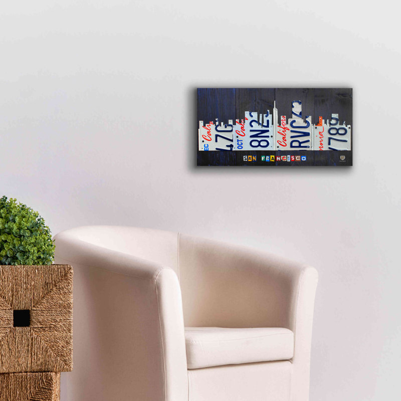 «San Francisco Skyline» par Design Turnpike, estampe numérique sur toile, 24 po x 12 po