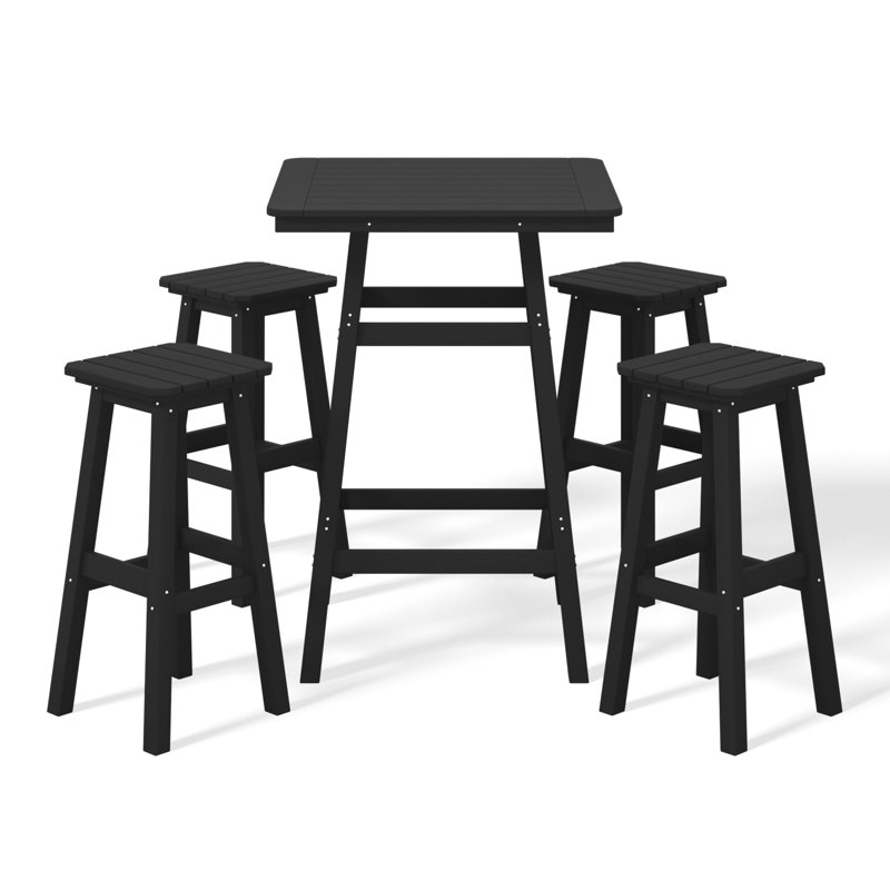 Laguna 5-Piece Square Bar Set, Black