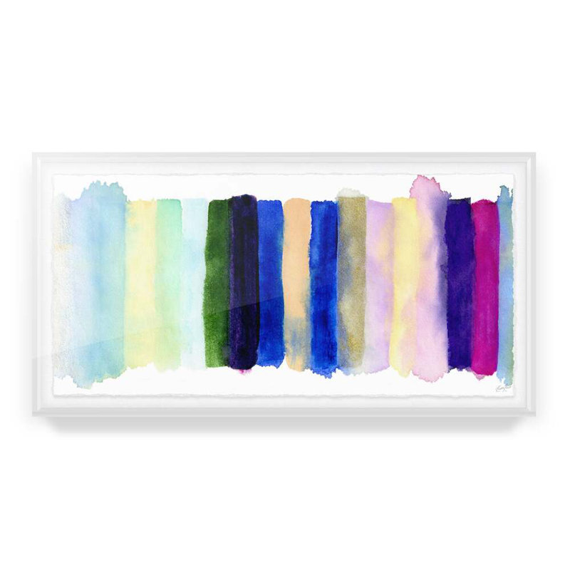 Radiant Stripe #2 By Kristi Kohut, 17" H x 30" W, White Wood