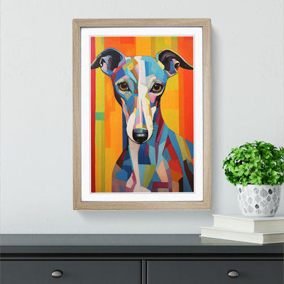 Whippet Informel No.2 - Single Picture Frame Print on Wood
