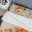 Ensemble de housse de couette orange et jaune à motif géométrique abstrait II-115780949