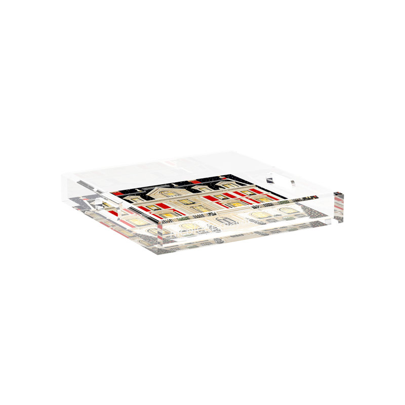 Christmas On Fifth Avenue Acrylic Square Decorative Tray