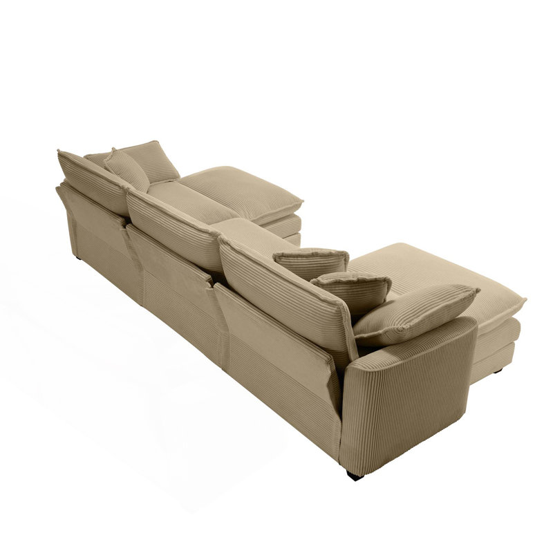 Canapé modulaire surdimensionné rembourré en U, Tanné