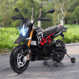 12V Electric Aprilia Kids Ride-on Sports Motorcycle with Training Wheels,Lights, Music for kids 3-8