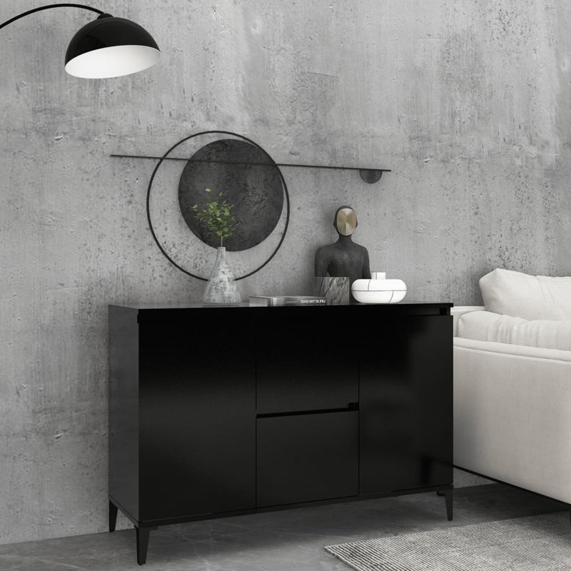 Wall Shelf 102x30x29 cm Engineered Wood, Black