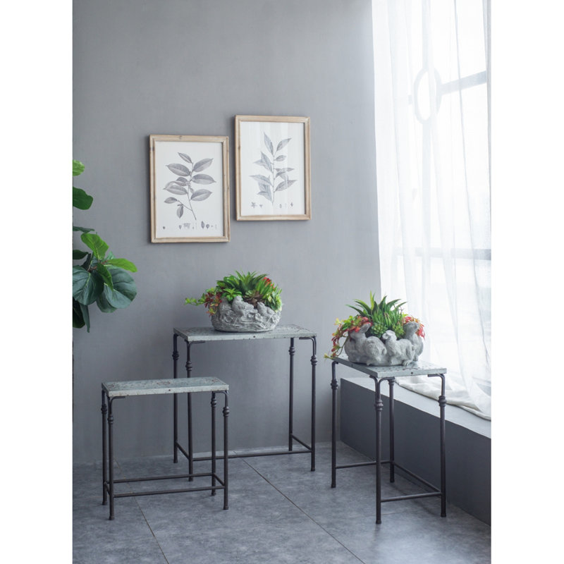 Ensemble de 3 supports pour plante gigognes en métal, L: 24 x 14 x 26 po, M: 21,5 x 11,5 x 23 po, S: 19 x 9 x 20 po