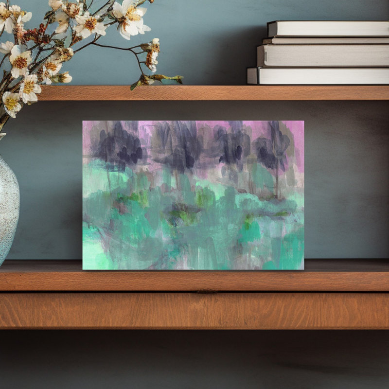 Tree Park Teal 1 Piece Wrapped Canvas Wall Art, 45.72 cm H x 30.48 cm W