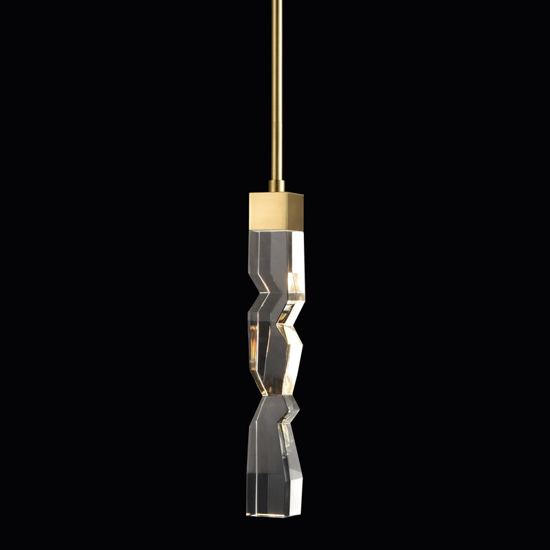 Mamadim Pendant, 63.25" H x 2" W x 2" D, Aged Brass