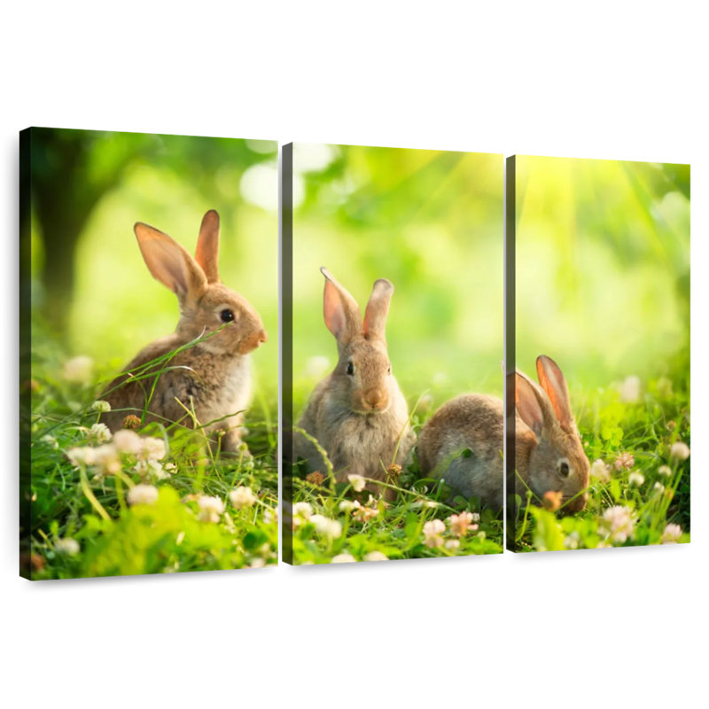 Brampt Rabbits By The Meadow, H 20 po x l 33 po