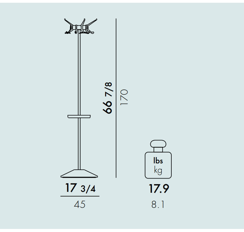 6 - Hook Coat Rack, Yellow