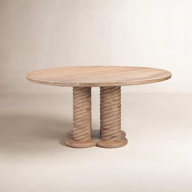 Treccia Round Dining Table Oak