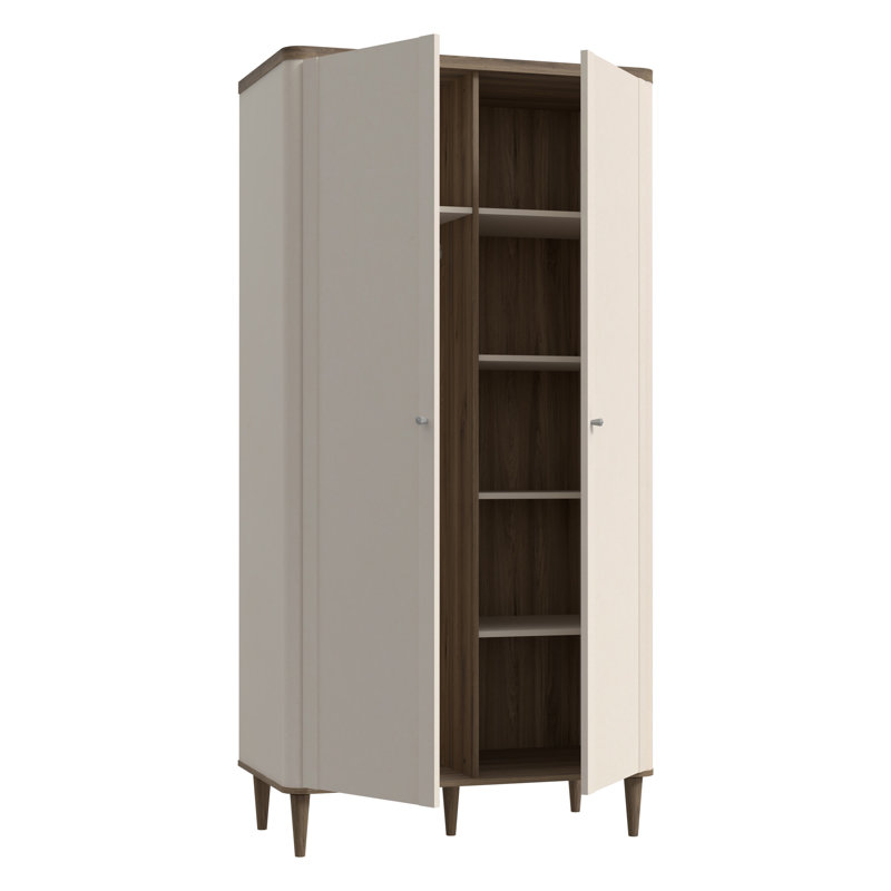 Tasheanna 2 Door Manufactured Wood Wardrobe