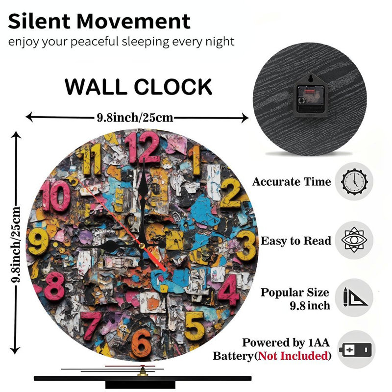 Horloge sur fond texturé abstrait