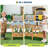 Outdoor Wooden Kids Mud Kitchen, Pretend Play Set with Planter Box Sink Stove Chalkboard Storage Shelves for Backyard Sensory Play
