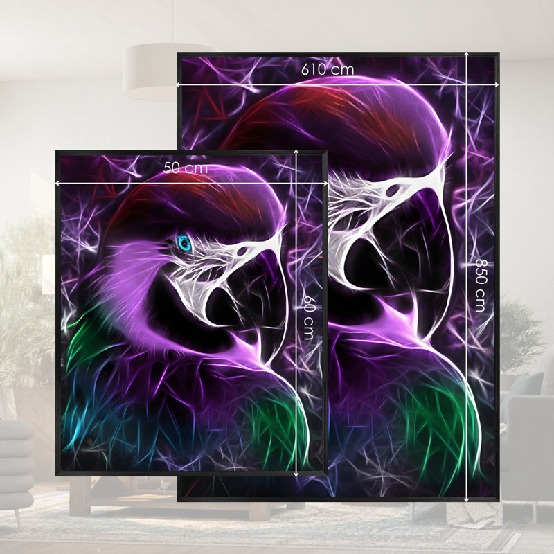 Single Picture Frame LED Illuminated Wall Art Wall Art on Glass / Aluminium, 60 cm H x 50 cm W
