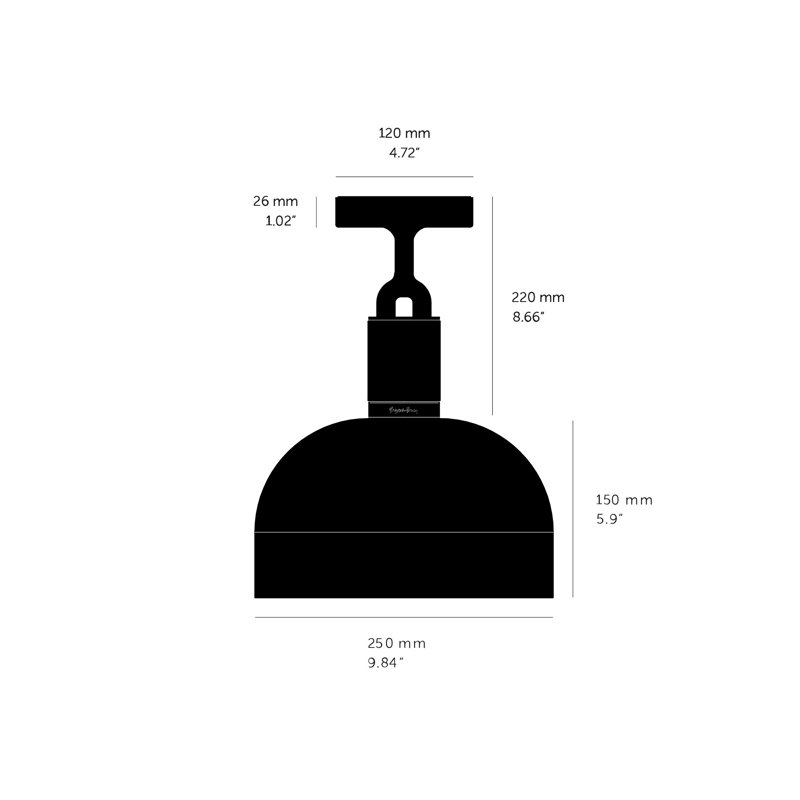 1 - Light Semi Flush Mount, Brass, Medium
