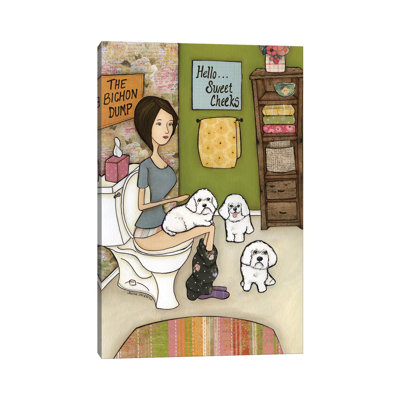 The Bichon Dump by Jamie Morath - Wrapped Canvas Print
