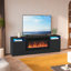 Meuble télé 70 po avec armoires de rangement, centre de divertissement en bois moderne