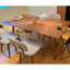 Table de salle à manger rectangulaire en bois massif de style nordique-1345862545